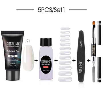 Rosalind Pure Color Poly Nail Gel Kit 5PCS/Set